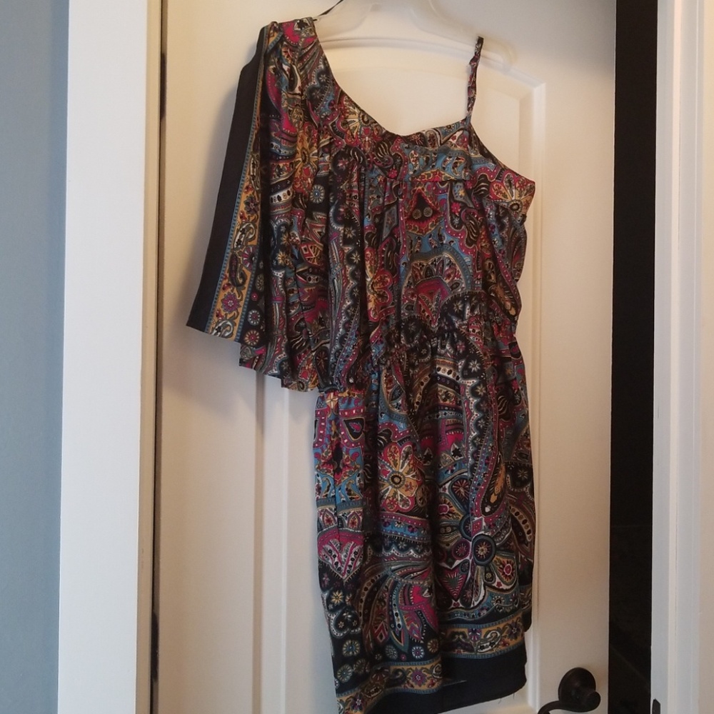 Paisley Mini one shoulder dress